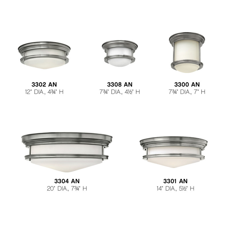 Hadley Two-Light Flush Mount Ceiling Light, Brushed Bronze, Incandescent, White