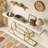 4-Tier Console Table Sofa Table Accent Table with Storage Shelves