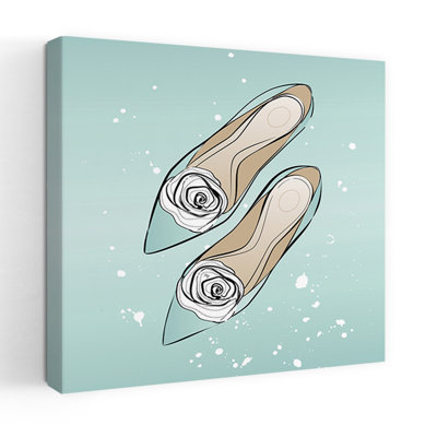 Chaussures de mariage élégantes, reproduction d'art contemporain, portrait de rose moderne