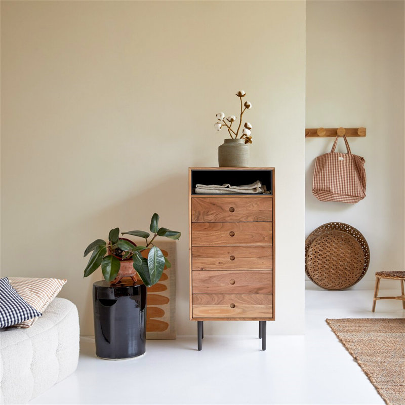 Maislynn Solid Wood 5 -Drawer Accent Chest