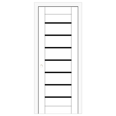 Domino 01 Knocked Down Soft White Laminated Modern Interior Door 18in x 80in