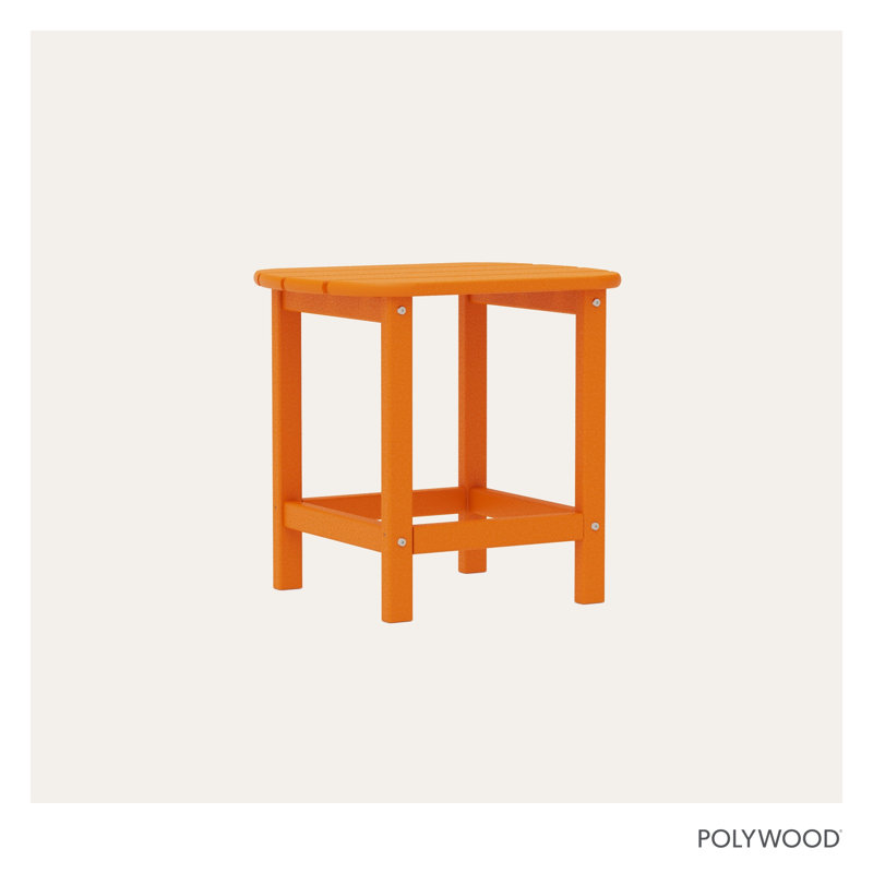 POLYWOOD South Beach 18" Side Table, Tangerine