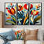 «Green Mid Century Mod Nature Tulip V», ensemble d'art mural abstrait Mid-Century-107213358-107213366