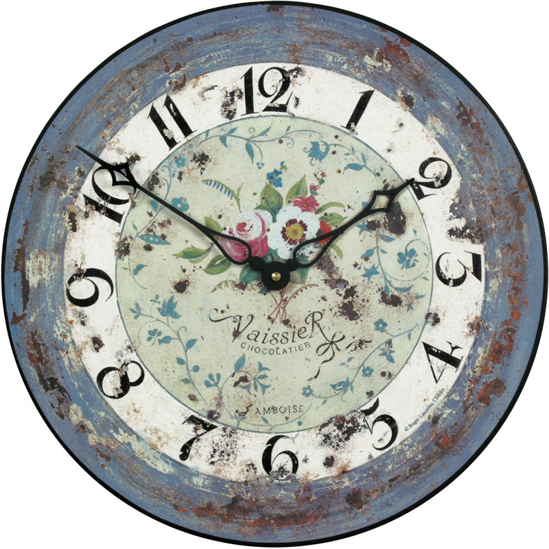 Antique Rose Wall Clock - 36cm