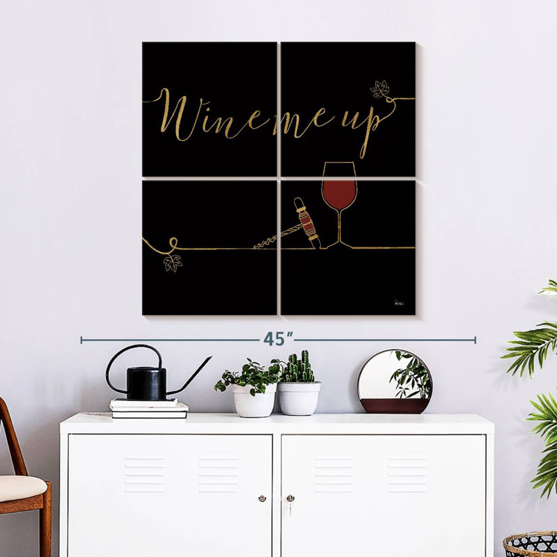 Tergel Underlined Wine II Black, 32" H x 32" W