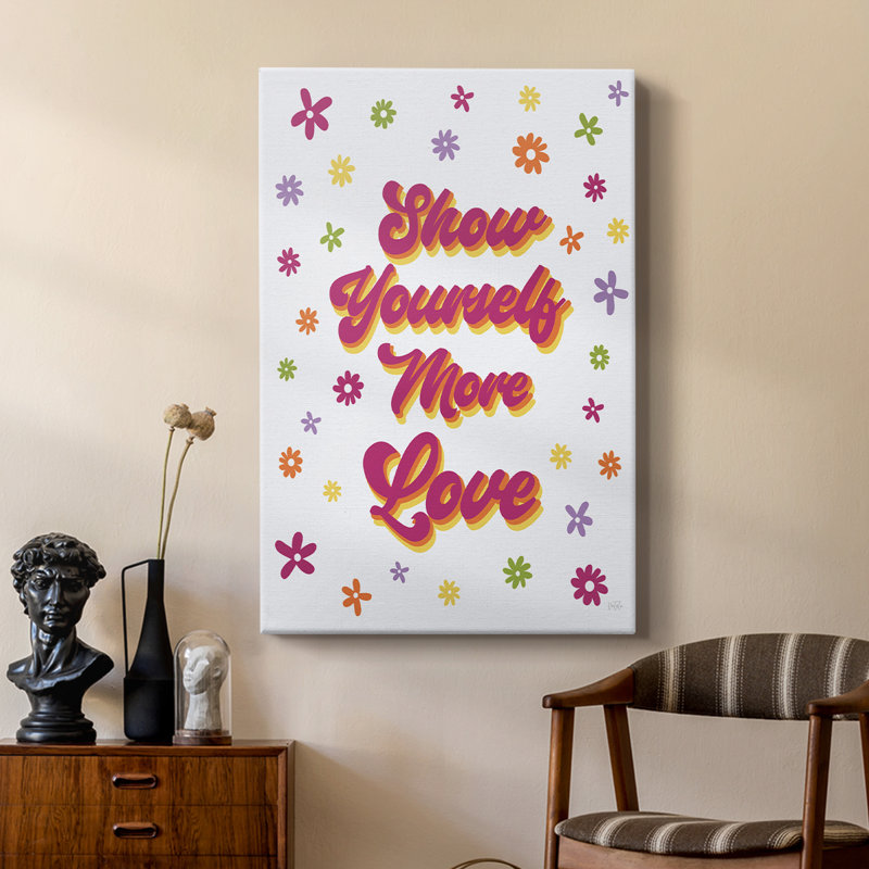 Montrez-vous plus d'amour - Cavas de galerie sur mesure, H 18 po x l 12 po