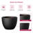 14 in. Medium Matte Black Concrete Round Planter/ Pot (Upgraded Interior) with Drainage Holes-400536589-400536586