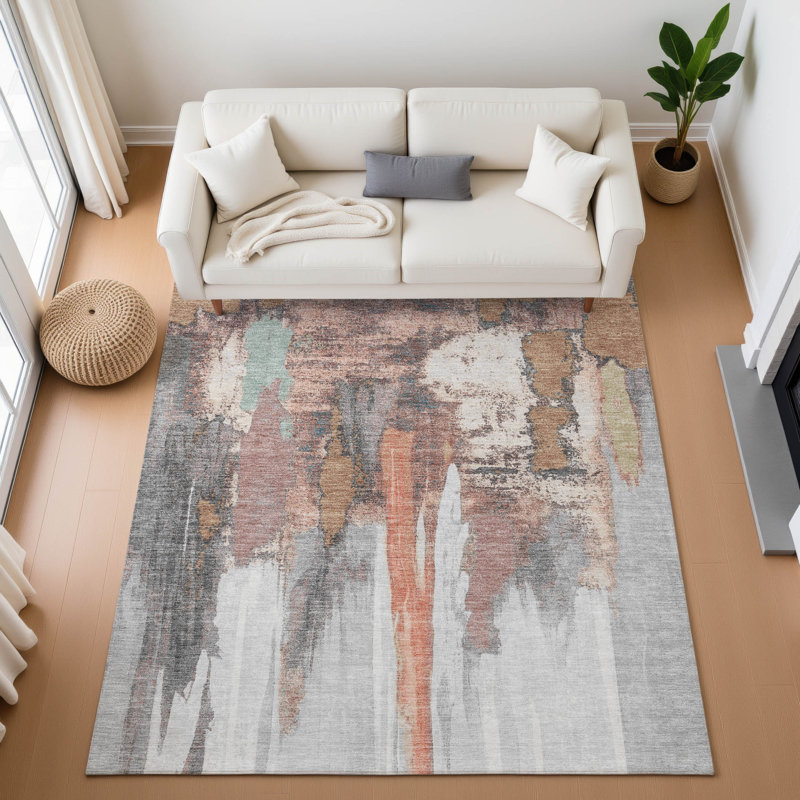 Premium Machine Washable Mouton Abstract Rug, Rectangle 5' x 7'6"