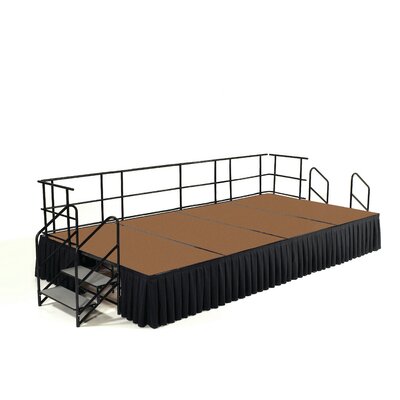 8' x 16', 24"" High Hardboard Stage Package -  National Public Seating, SG482404HB-SS10