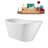 59" Streamline Soaking Glossy White Freestanding Tub and Tray With Internal Drain-101413097