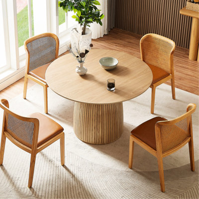 Table de salle à manger élégante de 123,4 cm (48,59 po), résistante pour un usage quotidien. Table d'appoint décorative de style moderne du milieu du siècle.