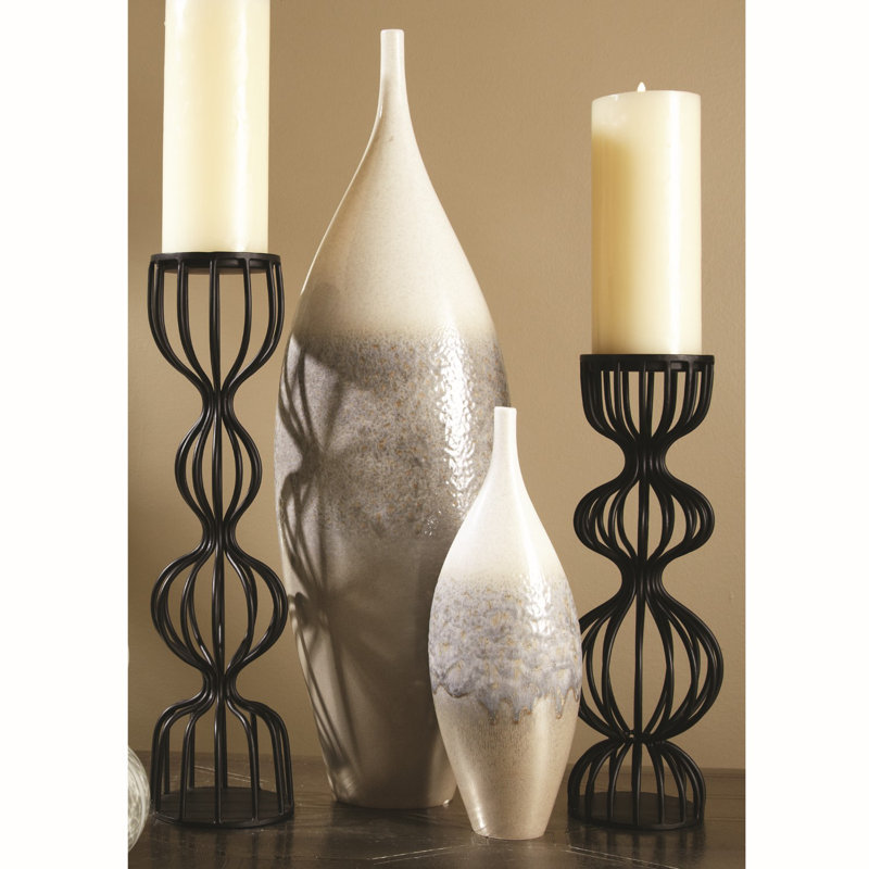 Cream Rises Vase, 15" H x 4" W x 5" D