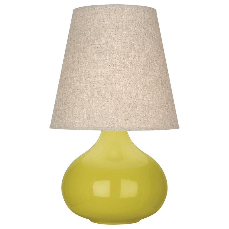 Small June Accent Lamp, Citron, Buff Linen