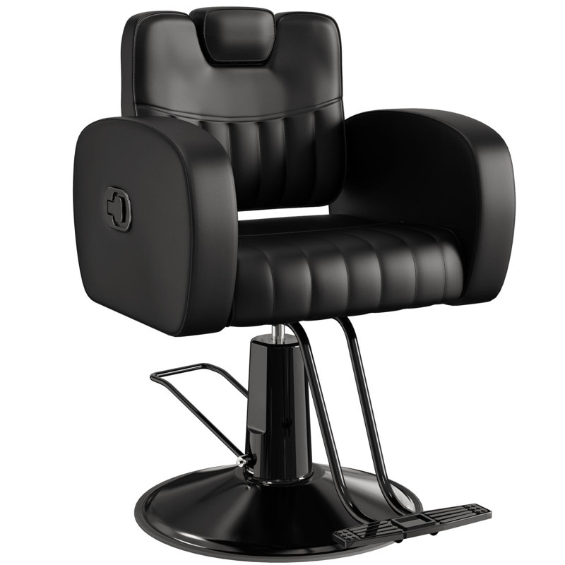 Allblack Salon Chair For Hair Stylist, With Comfortable Cushion, Upgraded Heavy Hydraulic Pump, 360 Degree Rotation, Professional Stylist Chair For Salon, Weight Capacity 440 Lbs