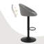 Swivel Upholstered Adjustable Height Bar Stool-791234641-791234646
