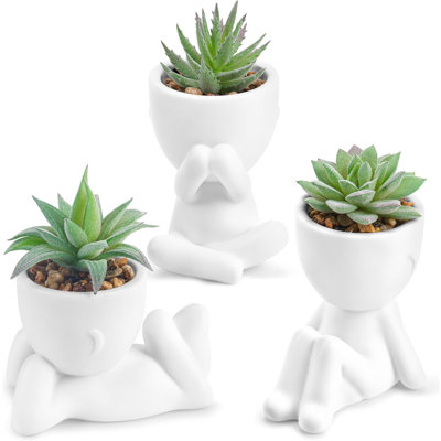 3Pcs Fake Succulents Plants Artificial For Bathroom Bedroom Home Room Decor Aesthetic Indoor