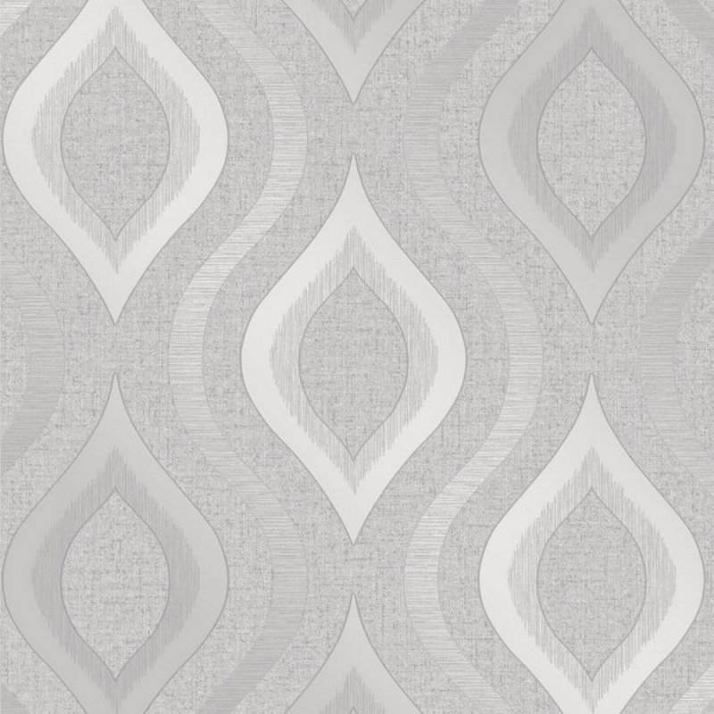Bohannon 10m x 53cm Semi-Gloss Wallpaper Roll, Silver