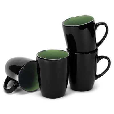 16 Oz Coffee Mugs 4-Pk Green Interior