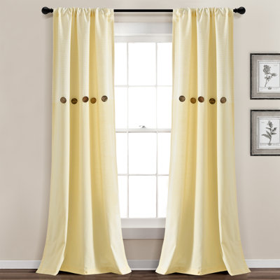 Cotton Blend Semi Sheer Curtain Pair