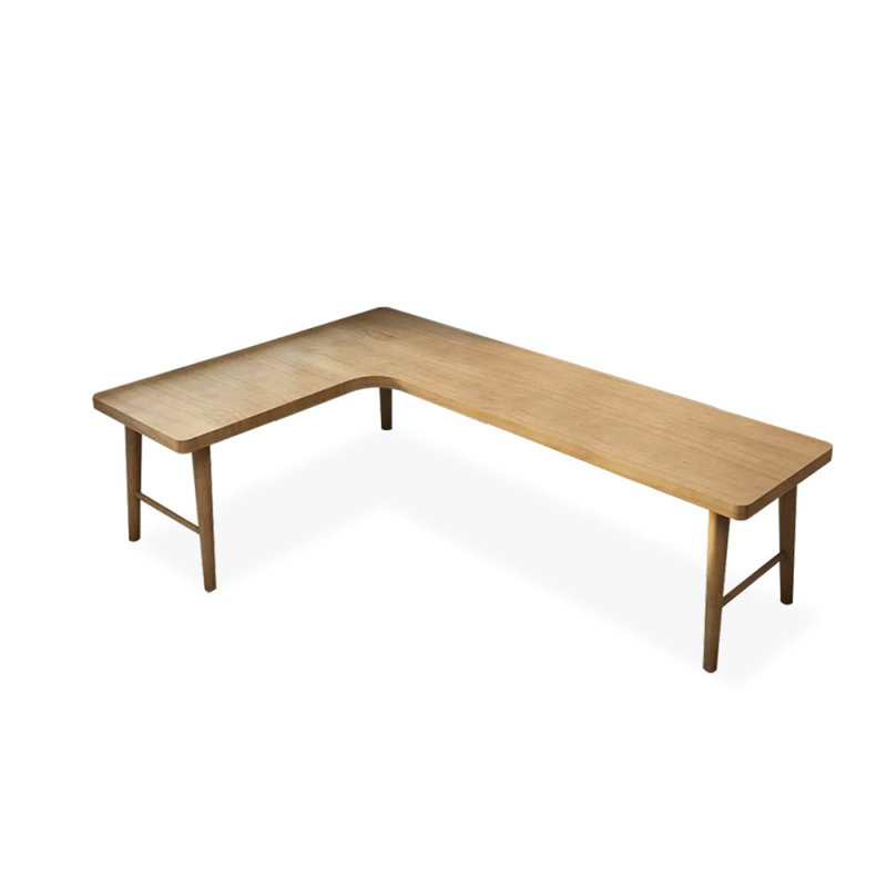 Bureaux rectangulaires en bois massif brun, H 29,53 po x l 78,74 po x P 55,12 po, Retour à gauche