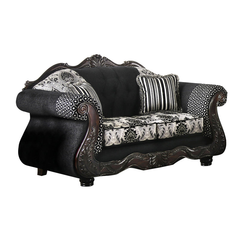 Denby Upholstered 72'' Loveseat, Black