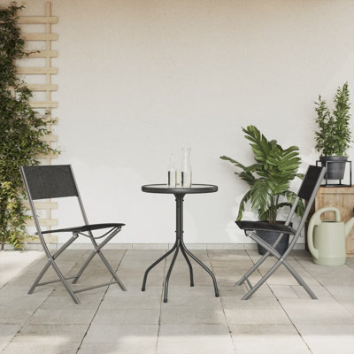 Maddalyn Garden Dining Set Black Steel
