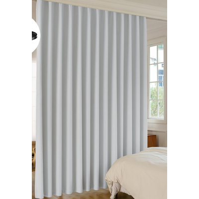 Room Divider Curtain Sets With Bendable Ceiling Track, 95% Blackout Total Privacy Ceiling Track Curtains Floor To Curtains Track Kits 8.3 Ft Wide X 7 Ft Tall, Grey, 1 Panel