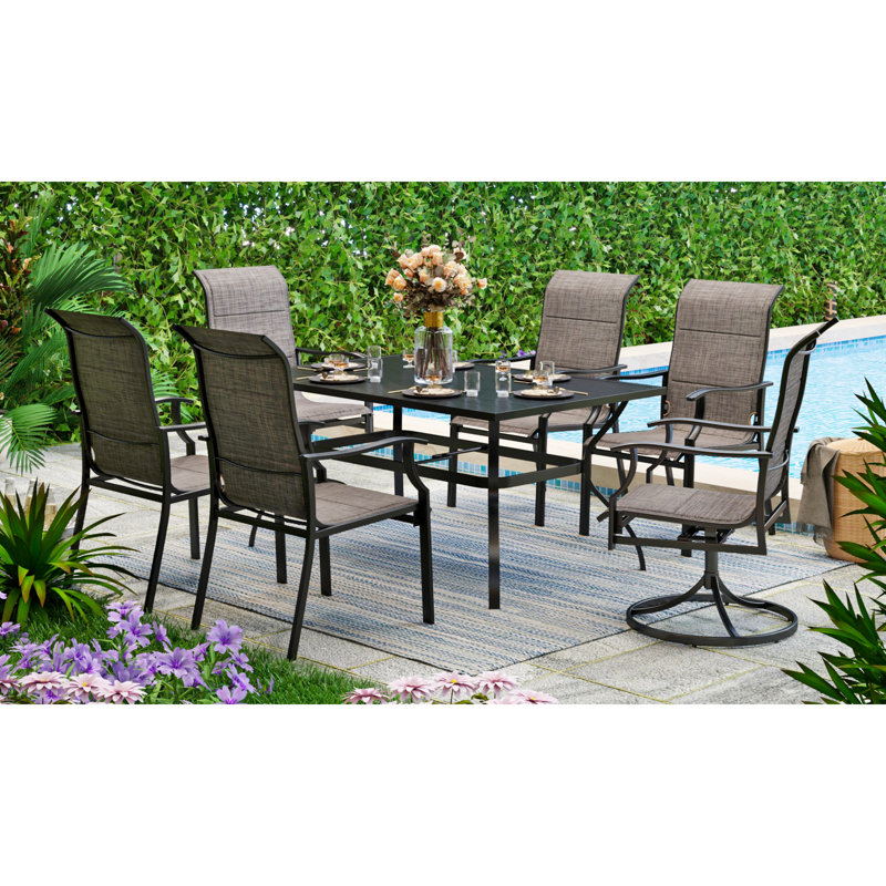 Leonard 6 - Person Patio Dining Set with Rectangular Table