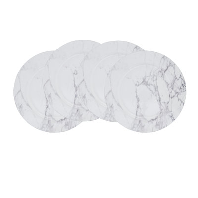 Marble Pattern Charger Plates (Set of 4) – Modern Tabletop Chargers for Dining Table, Place Settings and Entertaining