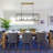 5-light Black/Gold Rectangular Kitchen Island Chandelier
