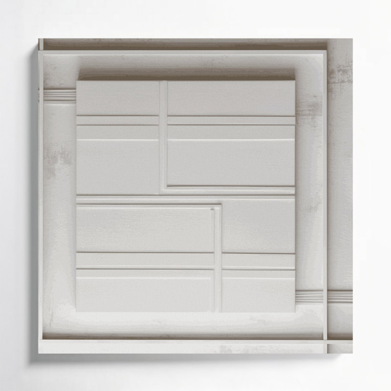 Minimalisme 13, art mural sur toile beige, H 12 po x l 12 po