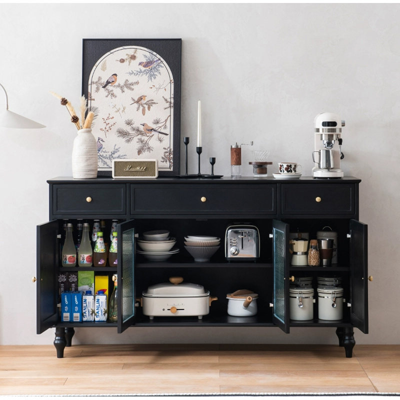 Buffet multifonctionnel en bois massif de style américain, 33.5" H x 47.2" W x 15.7" D