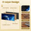 Table de chevet 2 tiroirs en tissu avec station de charge Cosmic Blue Galaxy