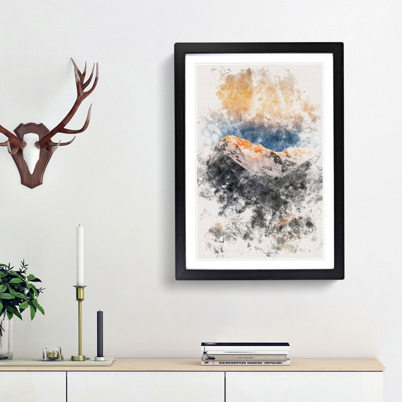 Schwartzenstein Summit in Italy - Picture Frame Graphic Art Print, Black Framed, 87cm H x 62cm W x 2cm D