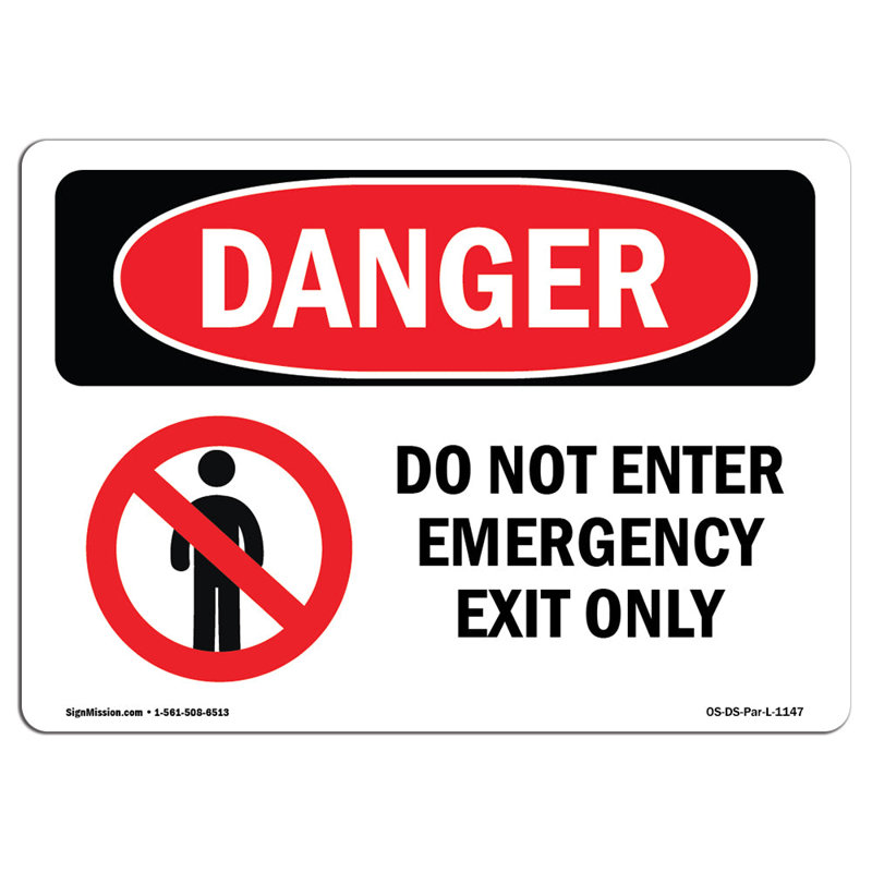 Signe de danger, H 12 po x l 18 po x P 0,1 po
