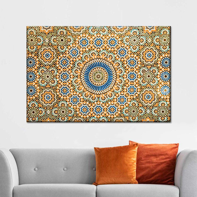Moroccan Ceramic Tile Abstract Canvas Print, 30" H x 45" W x 1.25" D