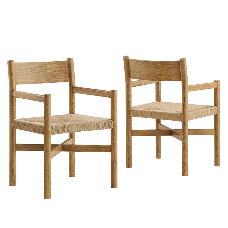 Ensemble de 2 fauteuils de salle à manger en bois de chêne vieilli Alvia, Weathered Oak, Weathered Oak, Weathered Oak