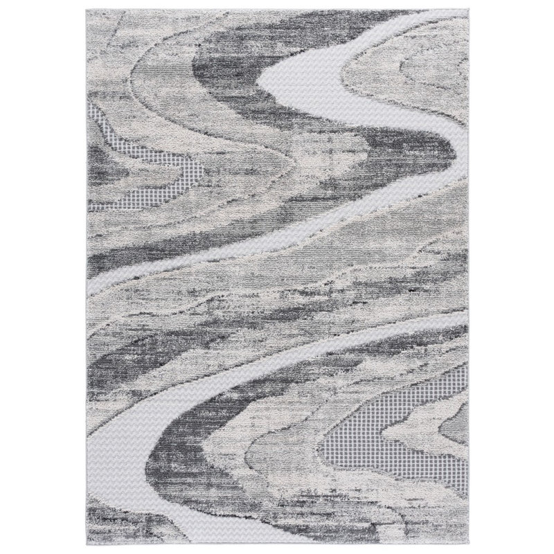 Wave Performance Abstract Indoor Rug, Rectangle 5'3" x 7'6"