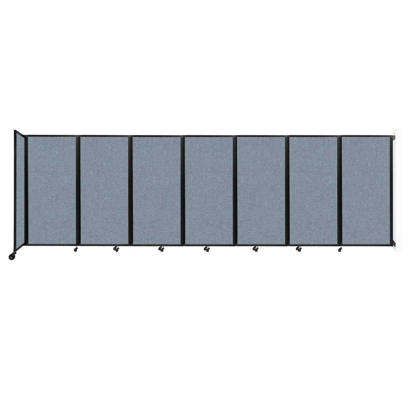 11 - Cloison pliante à panneaux, Bleu poudre, 7, H 72 po x l 234 po x P 12 po