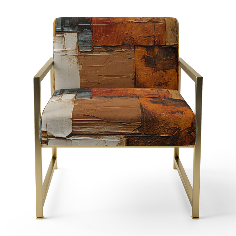 Chaise d'appoint rembourrée Hardedge Art Earthy Euphony I, Doré