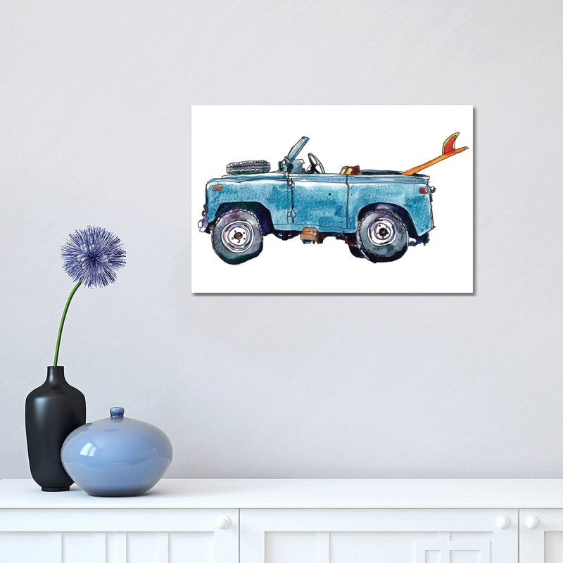 «Surf Car VI» par Paul Mccreery, reproduction d'art sur toile tendue, H 12 po x l 18 po x 1,5 po