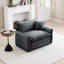 Assise profonde simple en velours côtelé gris pour chambre à coucher, mélange de mode et rétro, coussins à deux couches, amovible