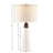 Triangular Ceramic And Wood Table Lamp