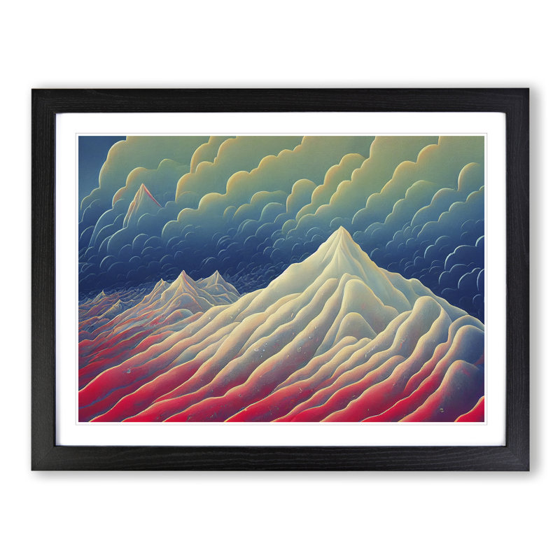 XH1022-7506X Riveting Mountains - Single Picture Frame Painting, Black , 25cm H x 34cm W x 2cm D