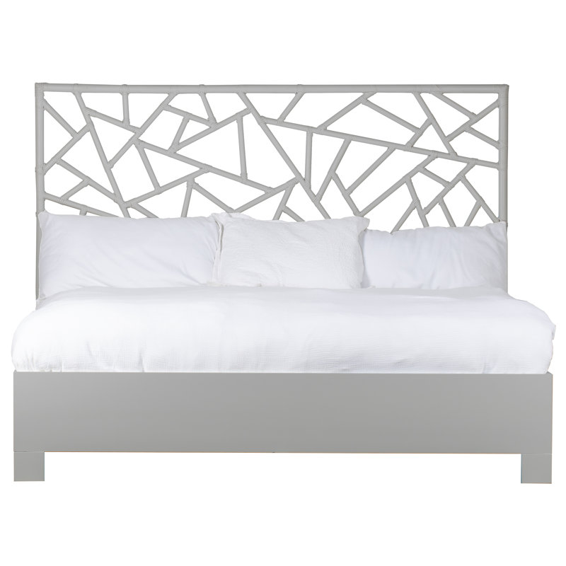 Tiffany Low Profile Bed, King, Light Gray