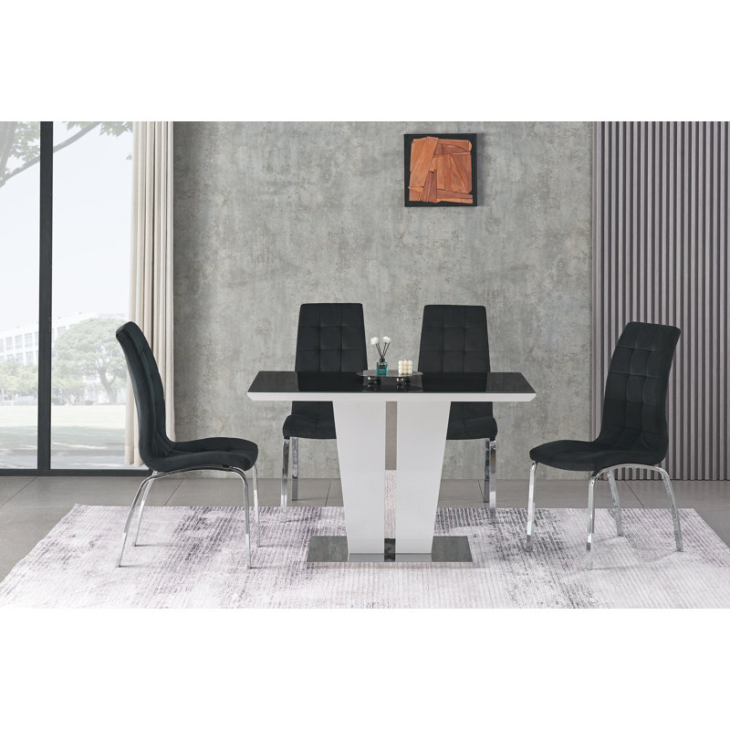 Centhia 4 - Person Dining Set, Black