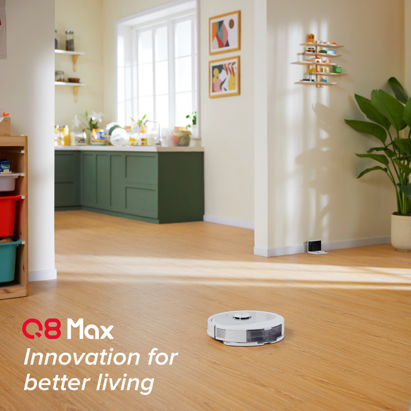 Roborock Q8 Max Robot Vacuum and Mop Cleaner, 5500Pa Suction, Lidar Navigation, Obstacle Avoidance, White