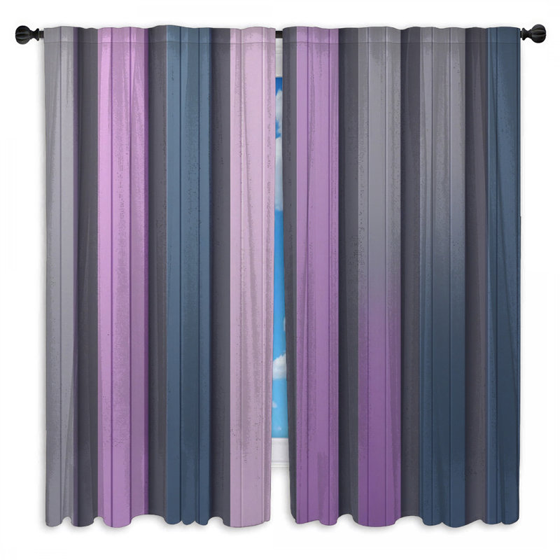 Rideaux verticaux à rayures verticales avec rideaux obscurcissant - 2 panneaux, 56 po x 76 po - 2 panneaux, Transparent