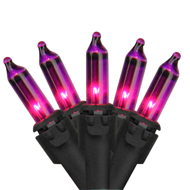 Ensemble de 50 mini lumières de Noël 50 fils, Mauve / Noir
