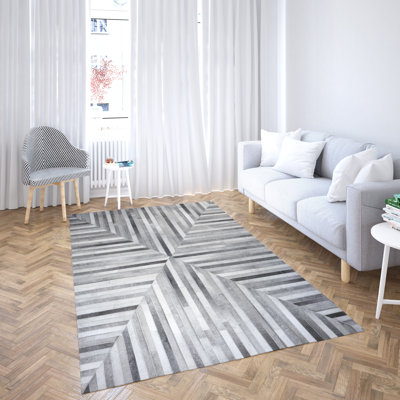 Jessiana Cowhide Striped Indoor Rug